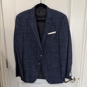 Boss Navy Checkered Blazer